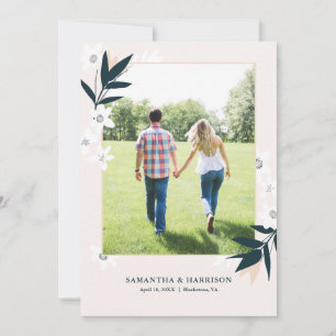 Blossom Sprigs Save the Date Fotokarte