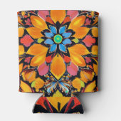 Blossom-Strahlung: Eine farbenfrohe Aquarelle-Sonn Dosenkühler (Rückseite)