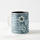 Blossom Streifen Design Kaffeemaschine Tasse (Vorderseite Links)