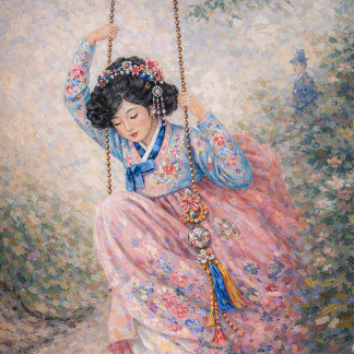 Blossom Swing – Ein Traum vom Frühling in Hanbok N Notizblock