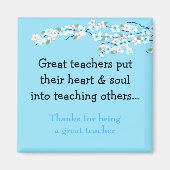 Blossom Teacher Sprichwort Magnet (Vorne)