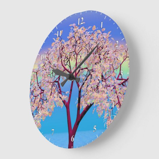 Blossom Tree Große Wanduhr (Winkel)