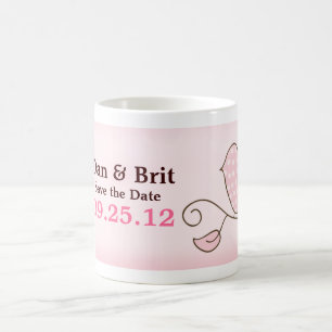 BLOSSOM TRENDY PINK BIRD PERSONALISIERTER Mug Kaffeetasse
