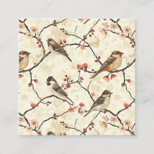 Blossom und Song Quadratische Visitenkarte (Vorderseite)