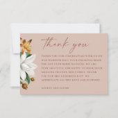 Blossom Vintage Kamelie. Blütenhochzeit Dankeskarte (Vorderseite)