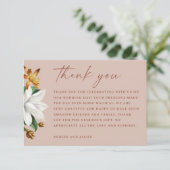 Blossom Vintage Kamelie. Blütenhochzeit Dankeskarte (Stehend Vorderseite)