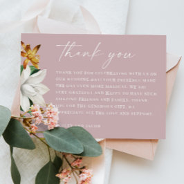 Blossom Vintage Kamelie. Blütenhochzeit Dankeskarte