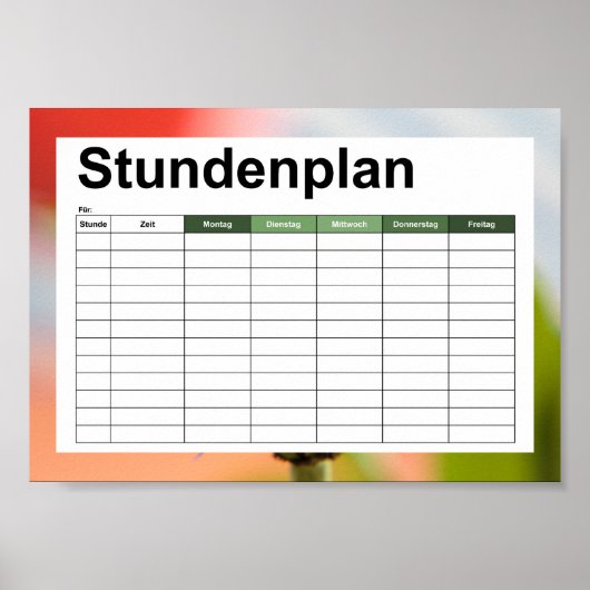 Blossom von Cornflower-Stundenplan Poster (Vorne)