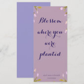 Blossom where you´re planted Bookmark Lesezeichen Menükarte (Vorne/Hinten)