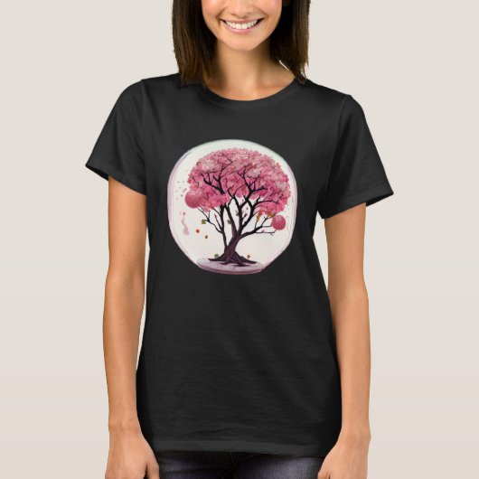 Blossom with the Beauty of Nature Tree in a Globe T-Shirt (Vorderseite)