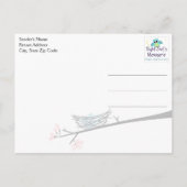 Blossom Zweigstelle und Nest Vielen Dank, Postcard Postkarte (Rückseite)