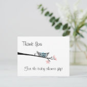 Blossom Zweigstelle und Nest Vielen Dank, Postcard Postkarte (Stehend Vorderseite)