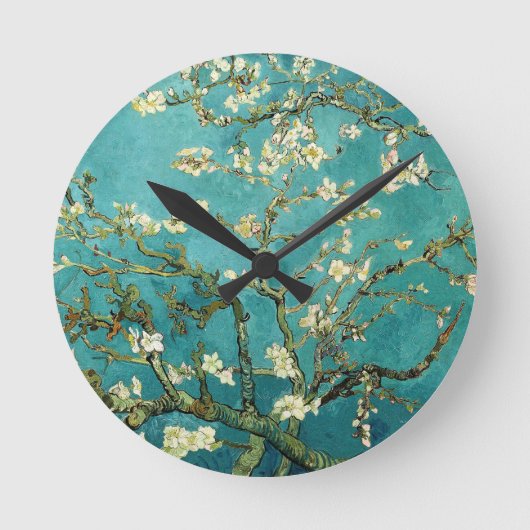 Blossoming Almond Tree Vincent Van Gogh Runde Wanduhr (Vorderseite)