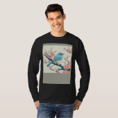 Blossoming Bluebird on Sakura Branch Floral Fligh T-Shirt (Vorne ganz)
