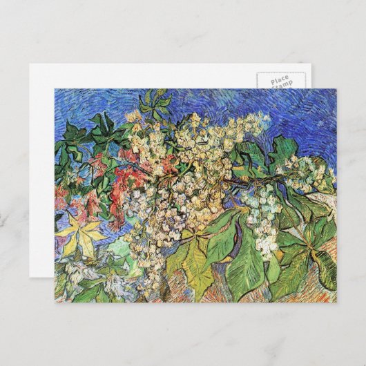 Blossoming Chestnut Branches by Vincent van Gogh Postkarte (Vorne/Hinten)