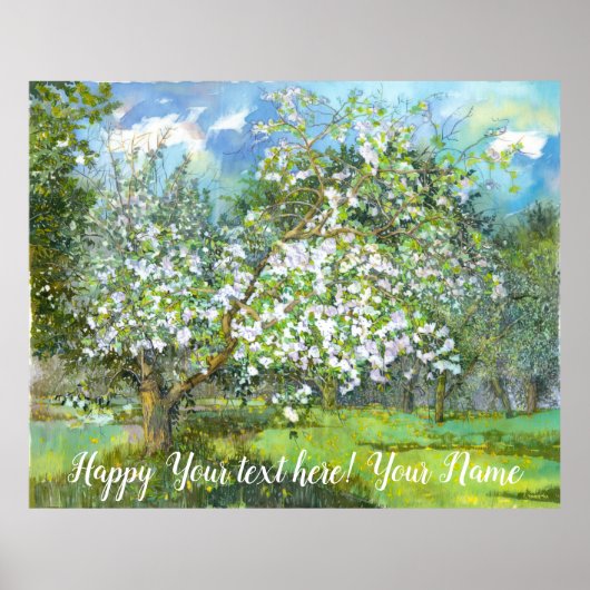 Blossoming garden  painting  watercolor  poster (Vorne)