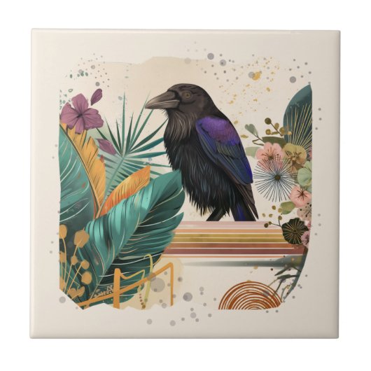 BlossomRaven im Dschungel Fliese (Vorderseite)
