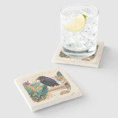 BlossomRaven im Dschungel Steinuntersetzer (Seitenansicht)