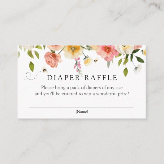 Blossoms and Honey Diaper Raffle insert card (Vorderseite)