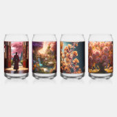 Blossoms de Luxo 3D-Blumenglasset – Rosa & Gold Dosenglas (Hinten)