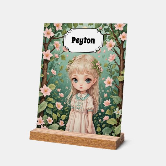 Blossoms Embrace Personalisiert Acrylschild (Winkel)