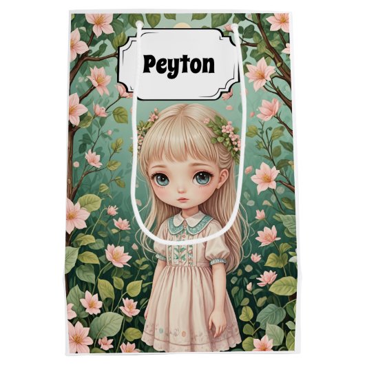 Blossoms Embrace Personalisiert Mittlere Geschenktüte (Rückseite)