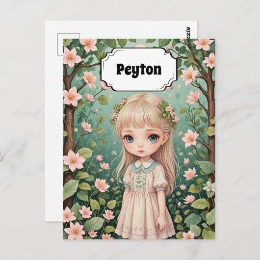 Blossoms Embrace Personalisiert Postkarte (Vorne/Hinten)