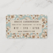 Blossoms House Sitter Business Card Visitenkarte (Rückseite)