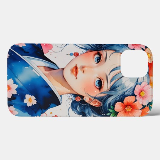 Blossoms in Blue Kimono Case-Mate iPhone Hülle (Rückseite (Horizontal))