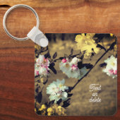 Blossoms In Sepia Flower Personalized Schlüsselanhänger (Vorderseite)