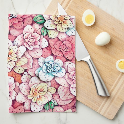 Blossoms Küchentücher (Viertel Falte)