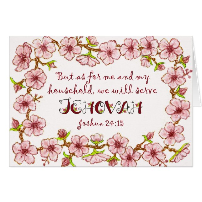 Blossoms - Serve Jehovah Scripture - Big Card (Vorderseite (Horizontal))