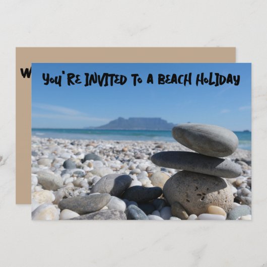 Blouberg Beach Table Mountains gestapelte Felsen Einladung (Vorne/Hinten)