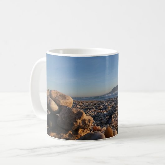 Blouberg Beach Table Mountains gestapelte Felsen Kaffeetasse (Vorderseite Links)