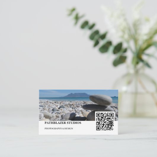 Blouberg Beach Table Mountains gestapelte Felsen Visitenkarte (Stehend Vorderseite)