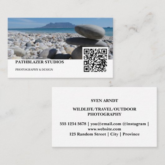 Blouberg Beach Table Mountains gestapelte Felsen Visitenkarte (Vorne/Hinten)