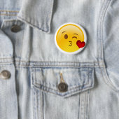 Blow a kiss emoji Aufkleber Button (Beispiel)