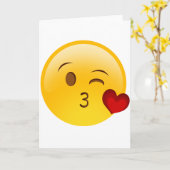 Blow a kiss emoji Aufkleber Karte (Gelbe Blume)