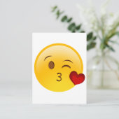 Blow a kiss emoji Aufkleber Postkarte (Stehend Vorderseite)