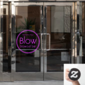 Blow Blowout Bar Fügen Sie Ihren Namen Neonpinke h Fensteraufkleber (Büro Tür)