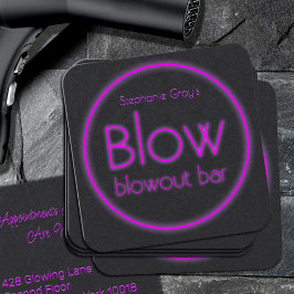 Blow Blowout Bar Fügen Sie Ihren Namen Neonpinke h Quadratische Visitenkarte