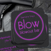 Blow Blowout Bar Fügen Sie Ihren Namen Neonpinke h Quadratische Visitenkarte