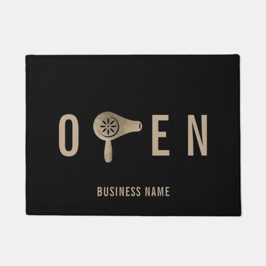 Blow Dry Bar Hair Salon Offen Empfang Fußmatte (Vorderseite)