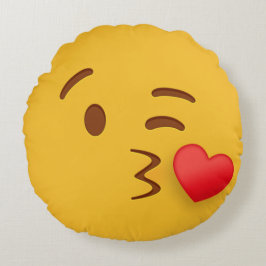 Blow Kiss Emoji Rundes Kissen