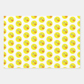 Blow Kiss Liebe Hört Emoji Pattern Geschenkpapier Set (Vorderseite)