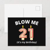 Blow me 21. Geburtstag Postkarte (Vorne/Hinten)