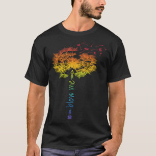 Blow Me Dandelion nur Tattoo Arrow Breathe Rainbo T-Shirt