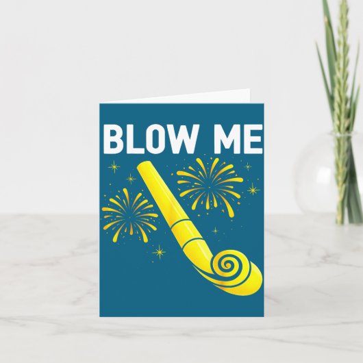 Blow Me Fireworks Countdown Happy New Year 2026 Co Karte (Vorderseite)