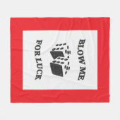 BLOW ME FÜR LUCK FLEECEDECKE (Vorderseite (Horizontal))