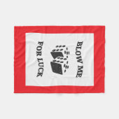 BLOW ME FÜR LUCK FLEECEDECKE (Vorderseite (Horizontal))